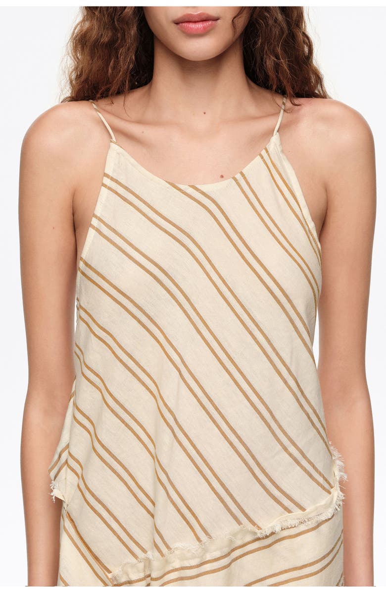 Bimba y Lola Sarong Midi Dress With Striped Print Lining, Alternate, color, Sand