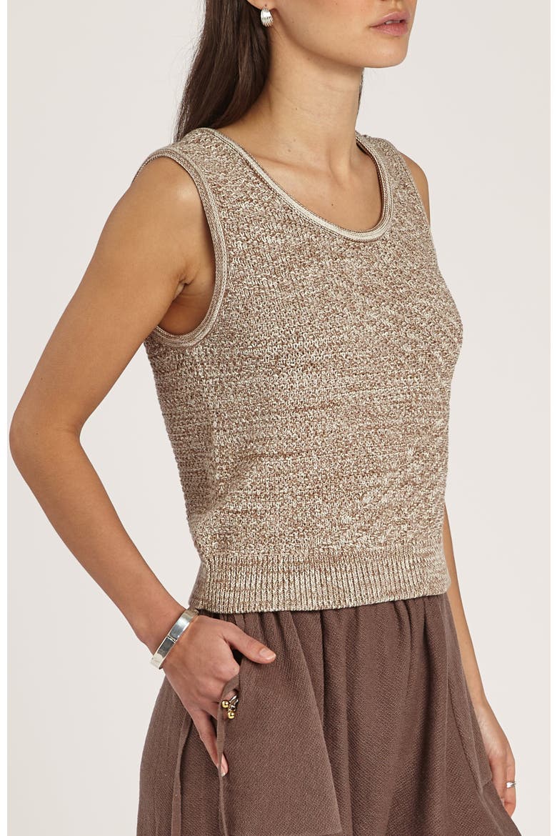 Angled Rib Crochet Vest, Alternate, color, Sepia Marl