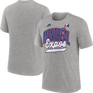 Nike Men's Nike Heather Gray Montreal Expos Cooperstown Collection Retro Tri-Blend T-Shirt