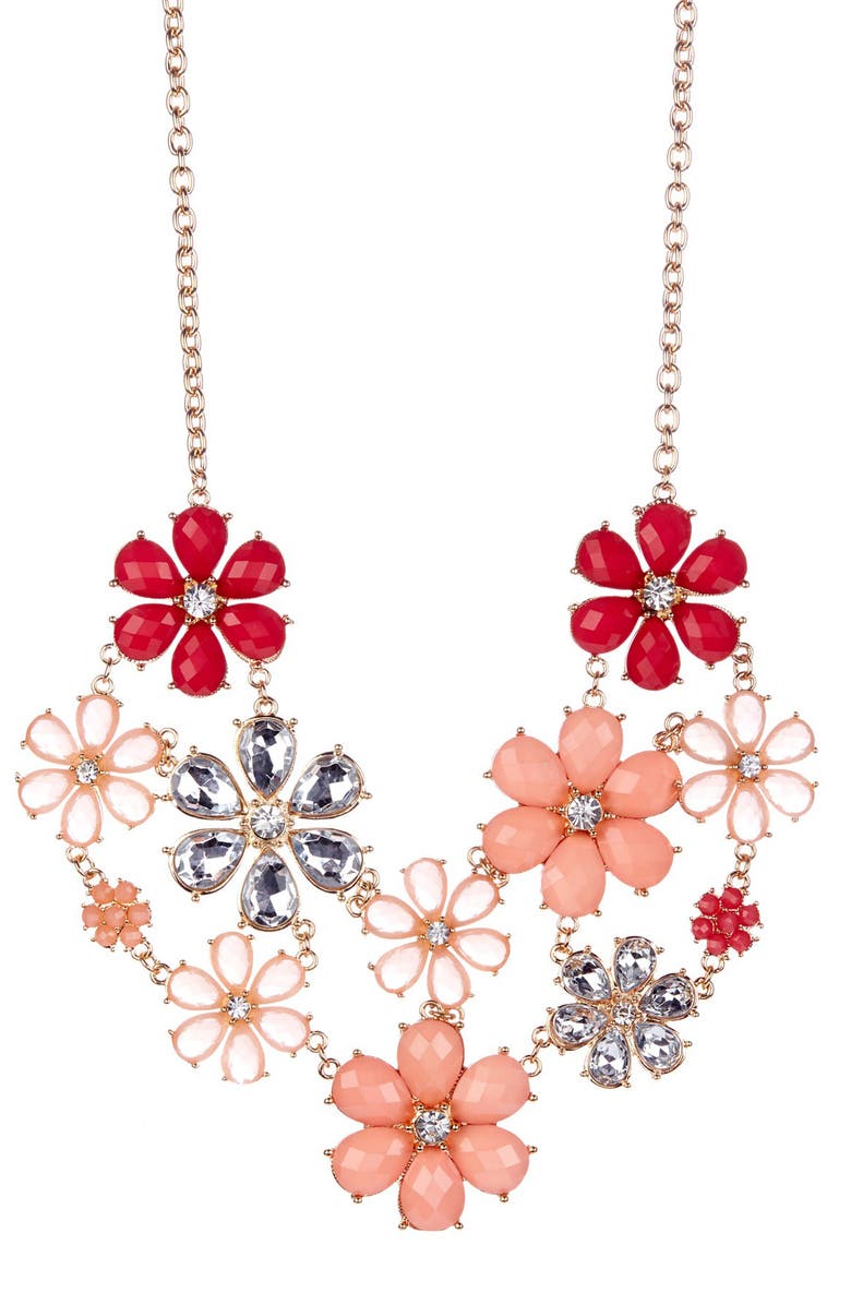 OLIVIA WELLES Flower Power Necklace, Alternate, color, Gold / Coral