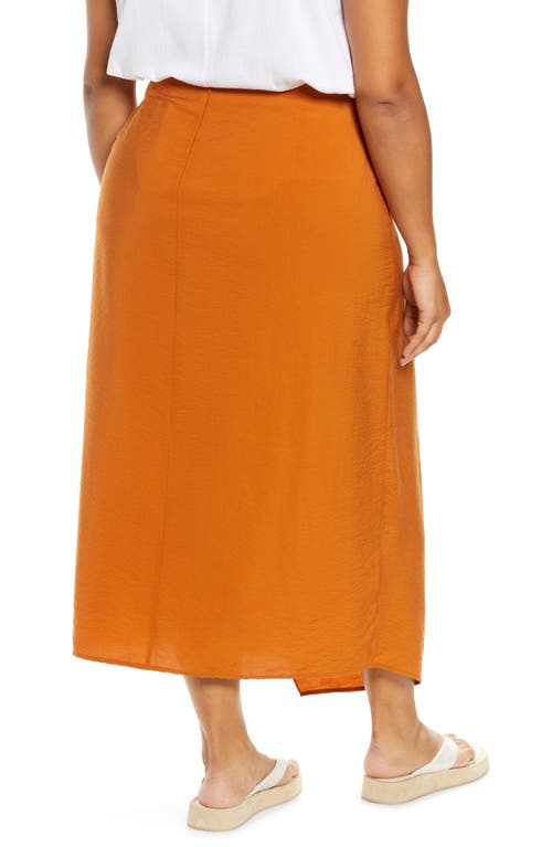 Vince Asymmetric Cascade Drape Skirt In 228gin-dk Ginger