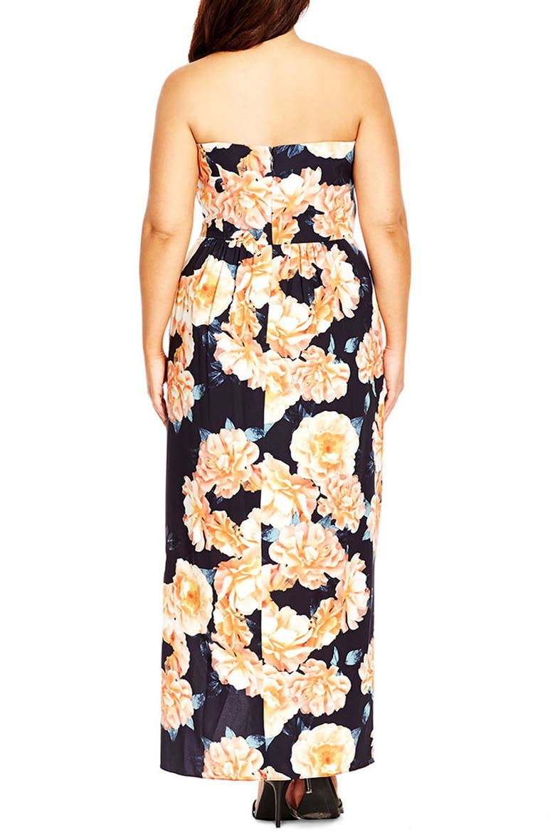Tulip Time Floral Print Maxi Dress, Alternate, color, BLACK