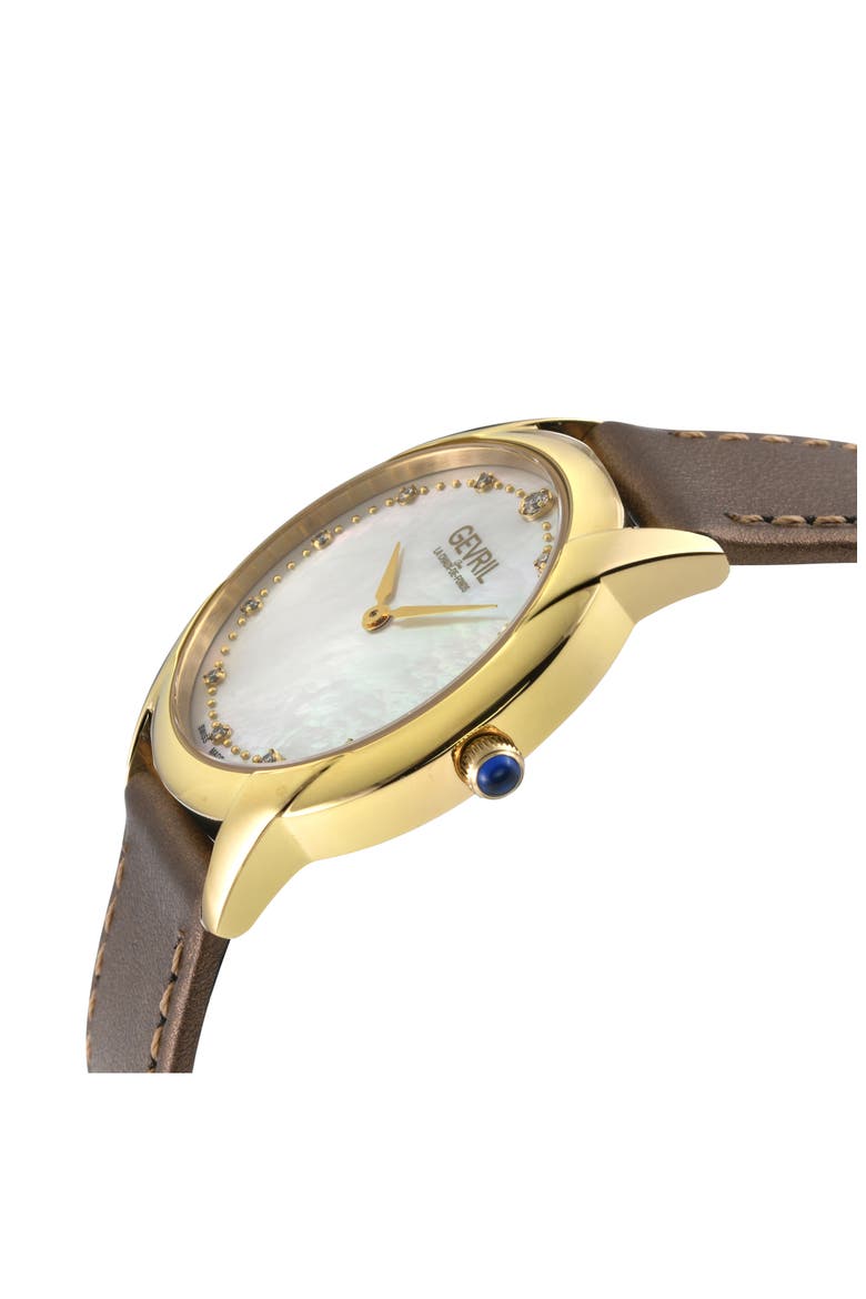Airolo Swiss Quartz Diamond Dial Watch, 36mm, Alternate, color, WHITE