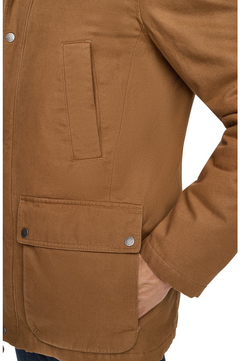 Coated Cotton Rain Jacket, Alternate, color, BROWN