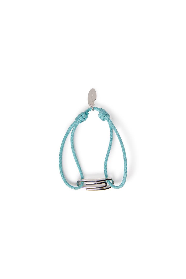 Men's Paperclip Blue Cord Bracelet, Main, color, Blue