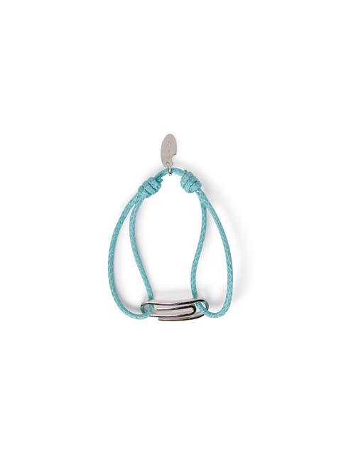Men's Paperclip Blue Cord Bracelet