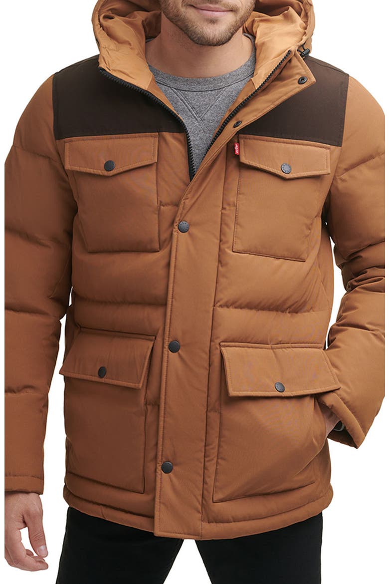 Arctic Cloth Heavyweight Parka, Main, color, BROWN COMBO
