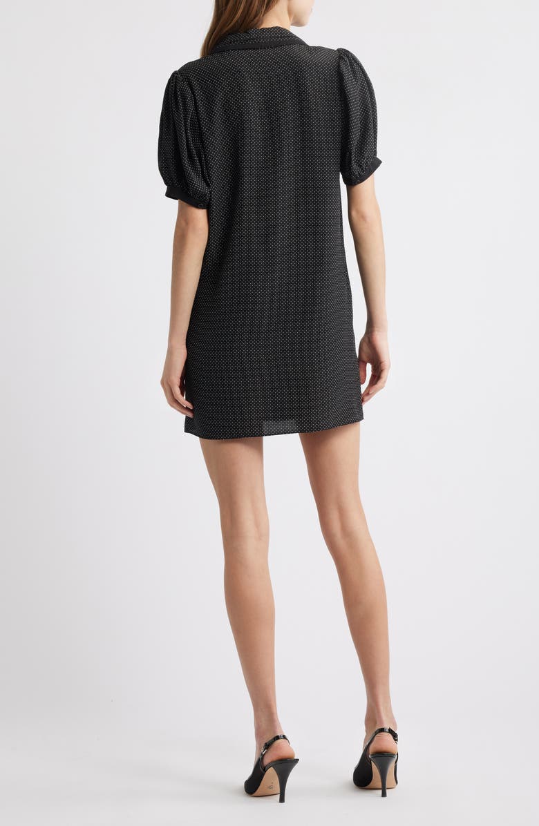 FRAME Polka Dot Sailor Silk Minidress, Alternate, color, Black Multi