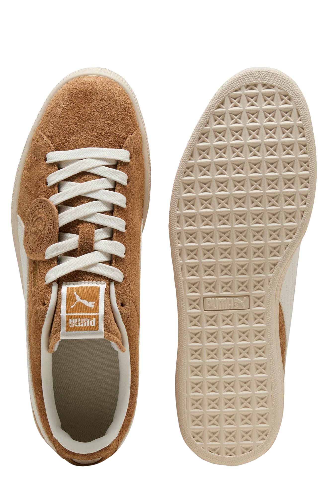 PUMA Charles F. Stead Suede Sneaker, Alternate, color, Honey Butter/ Puma White