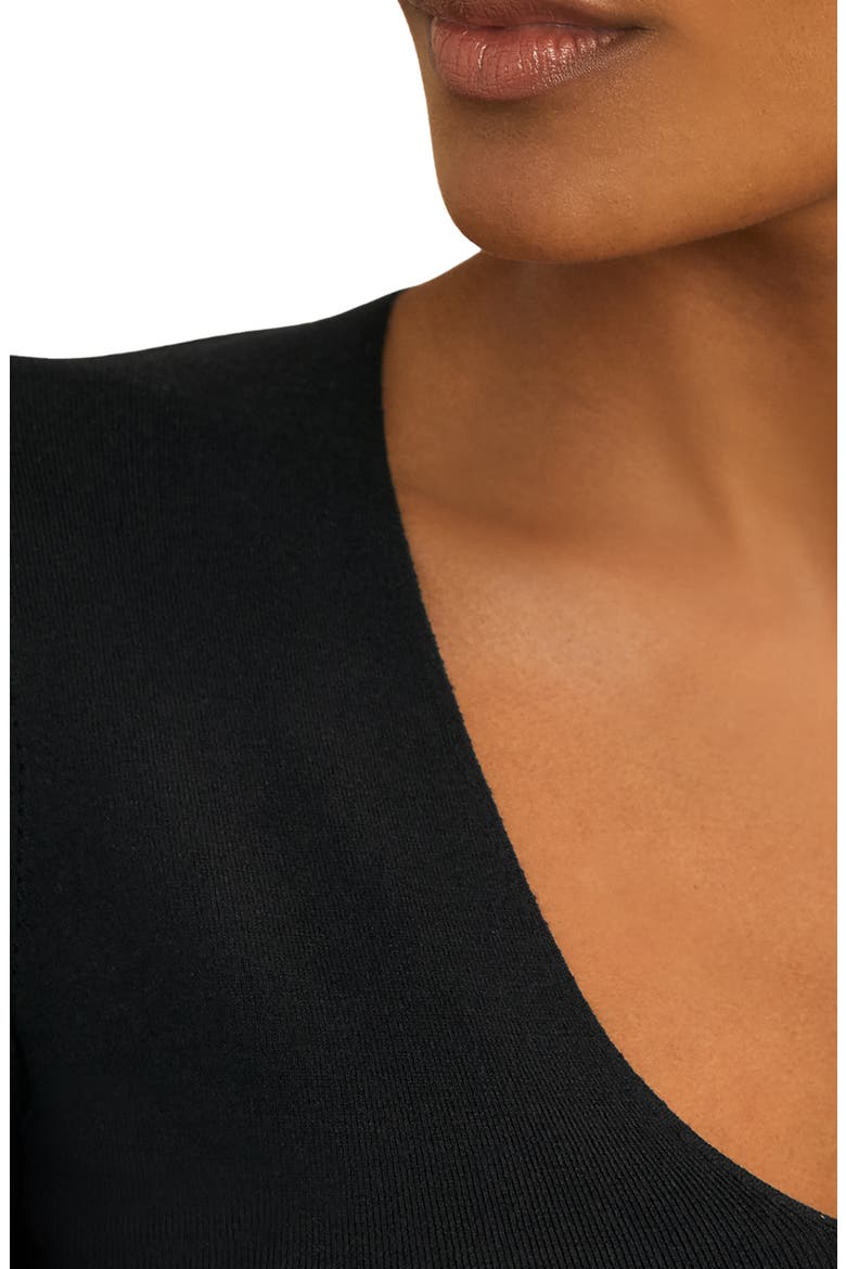Maeve V-Neck Silk Blend Sweater, Alternate, color, BLACK