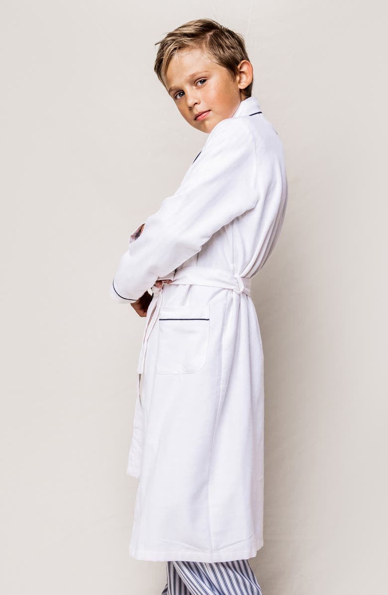 Petite Plume Kids' Cotton Blend Robe, Alternate, color, White