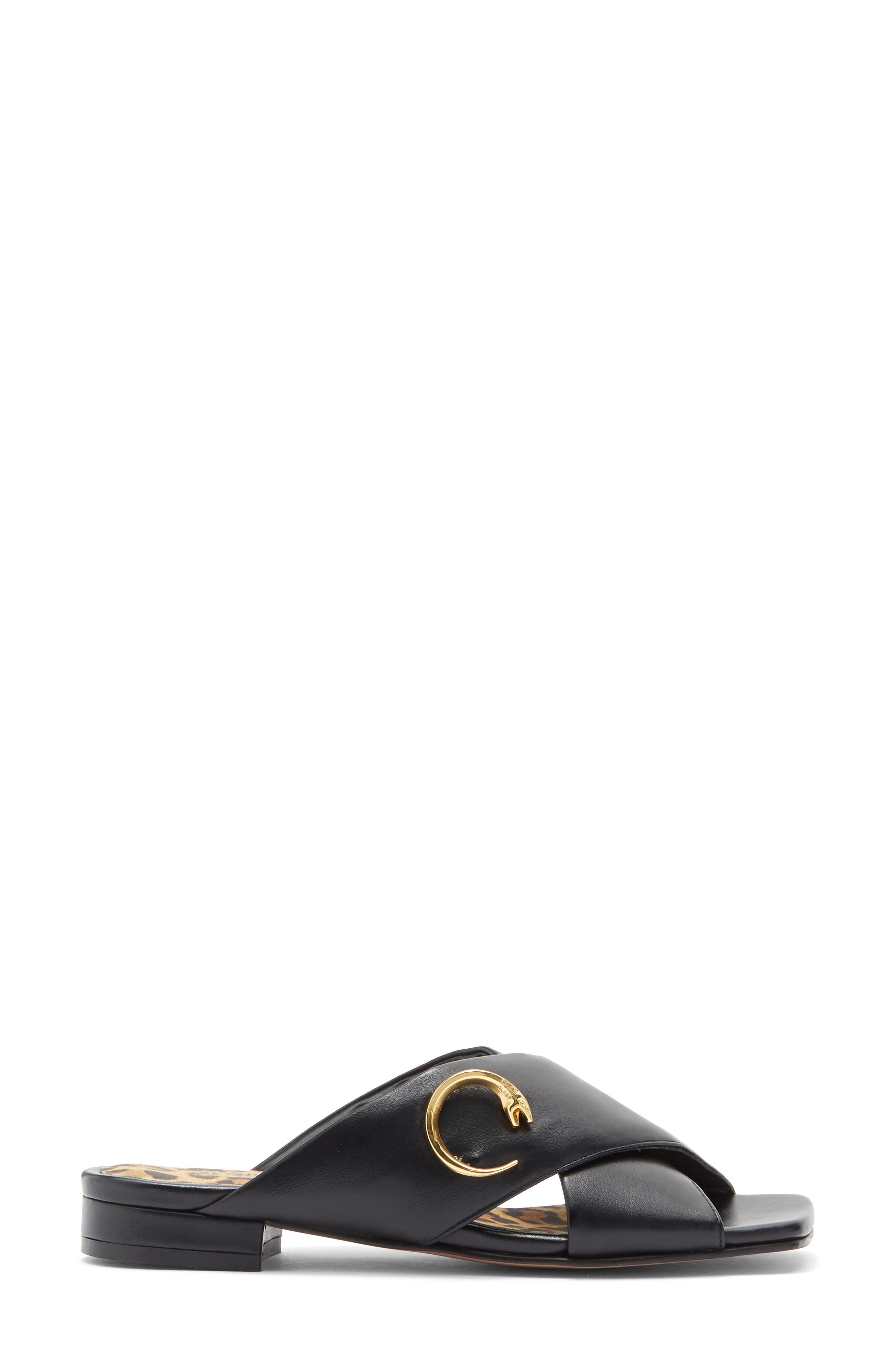 Roberto Cavalli Crisscross Slide Sandal, Alternate, color, Black