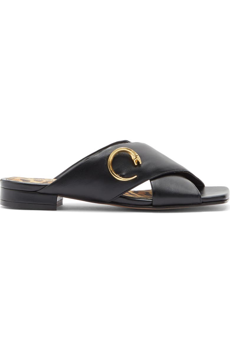 Roberto Cavalli Crisscross Slide Sandal, Alternate, color, Black