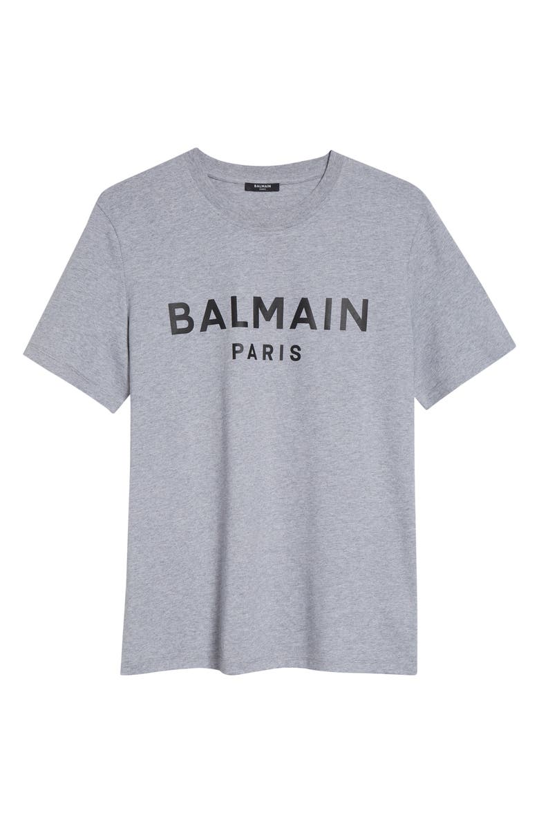Balmain Print Cotton T-Shirt, Main, color, Yeq Grey/ Black
