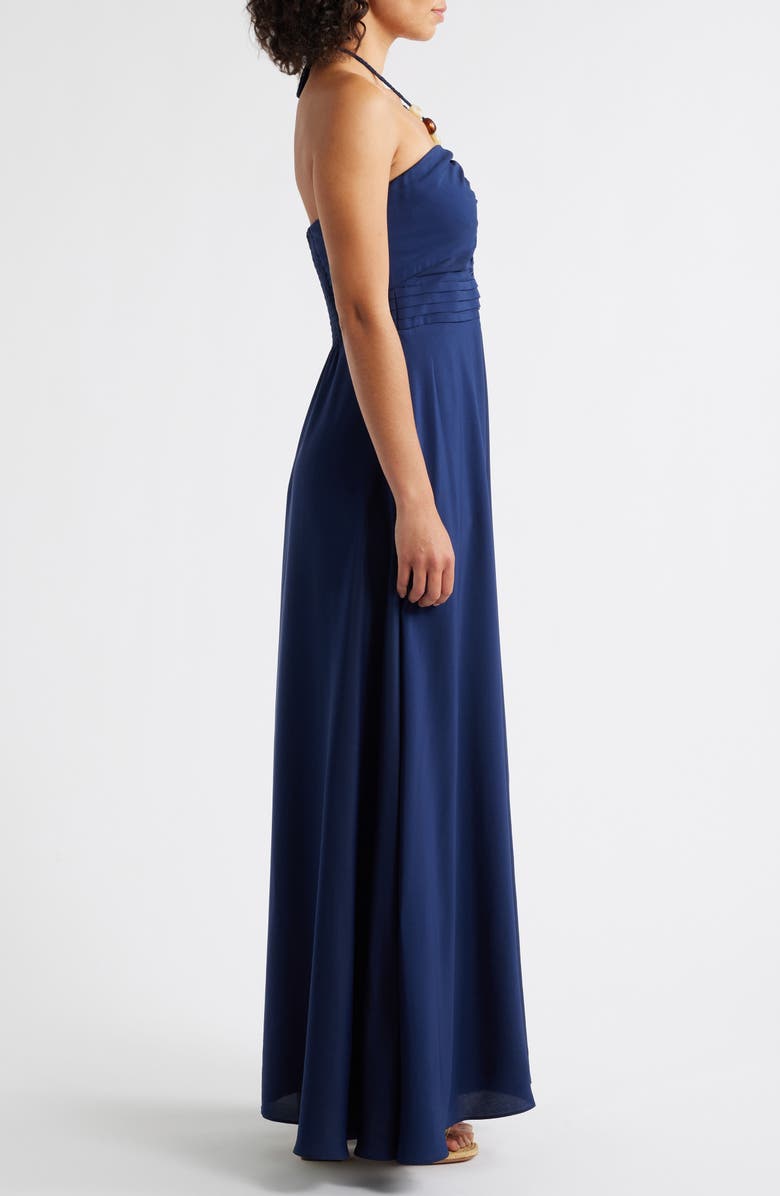 Eliza J Halter Maxi Dress, Alternate, color, Navy