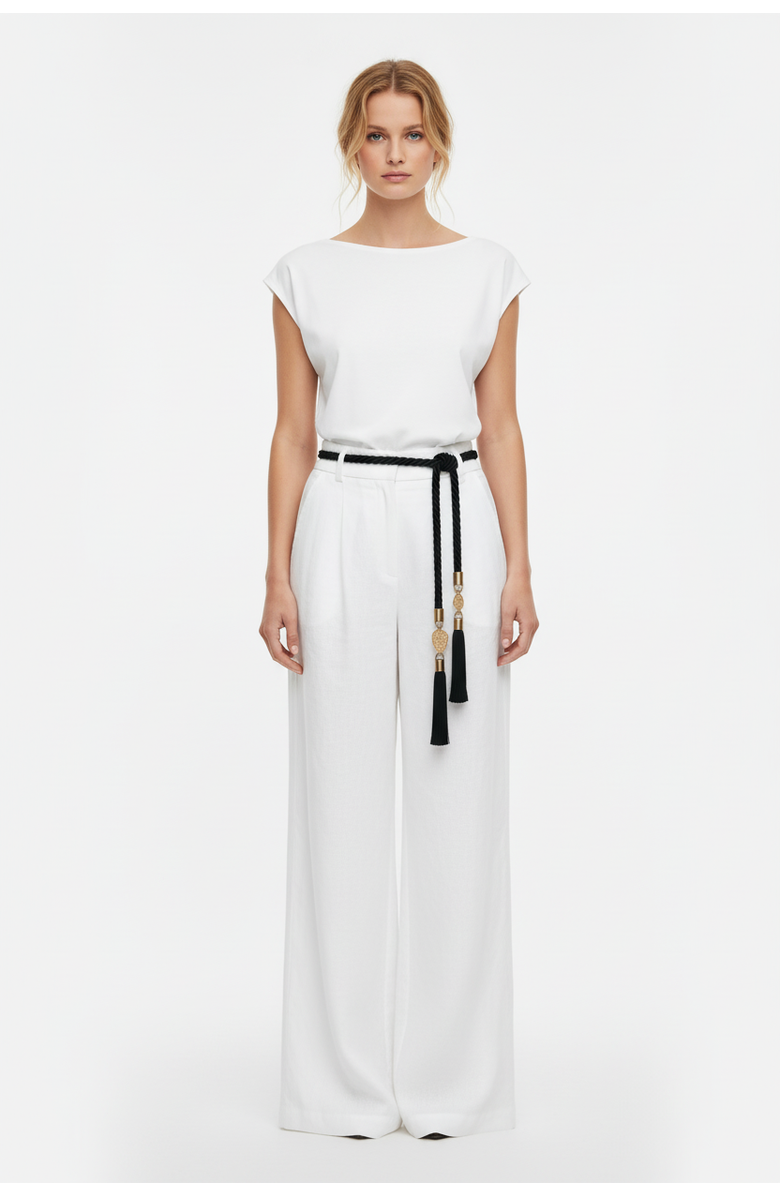 Daniela Millan Jewelry Silk Tassel Belt With Charms, Alternate, color, Black