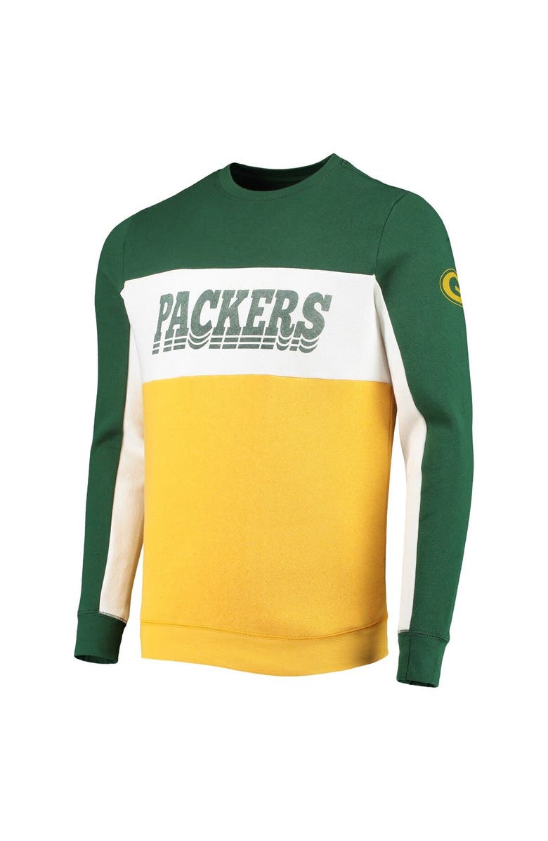Junk Food Men's Junk Food Green/Gold Green Bay Packers Color Block Pullover Sweatshirt, Alternate, color,