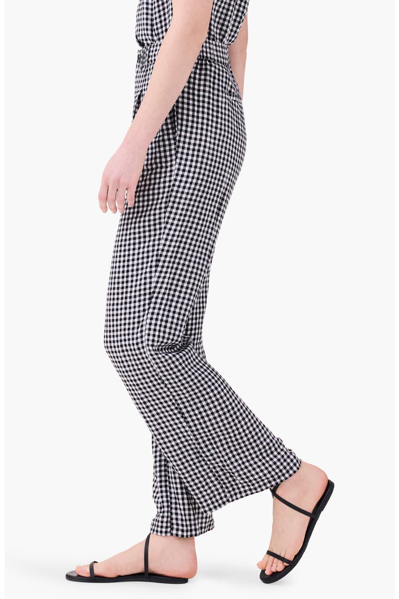 Drapey Gingham Wide Leg Pants, Alternate, color, BLACK MULTI