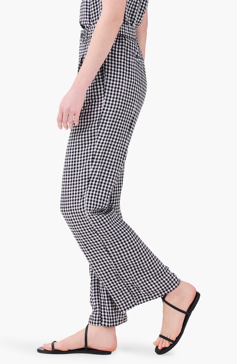 NIC+ZOE Drapey Gingham Wide Leg Pants, Alternate, color, Black Multi