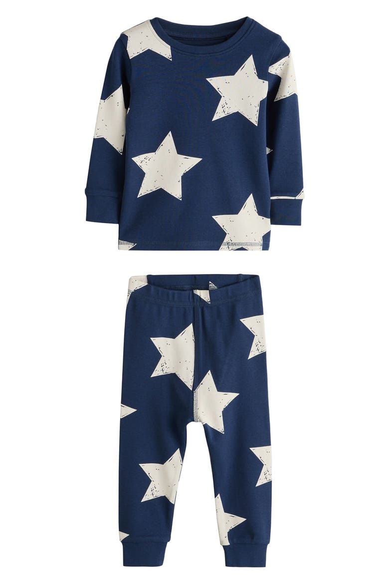 3-Pack Assorted Print Fitted Two-Piece Stretch Cotton Pajamas, Alternate, color, BLUE MULTI