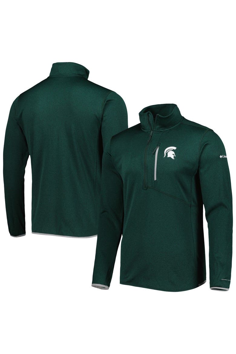 Men's Columbia Green Michigan State Spartans Park View Omni-Wick Half-Zip Top, Main, color, Green