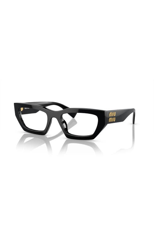 Miu Miu 53mm Irregular Eyeglasses In Black