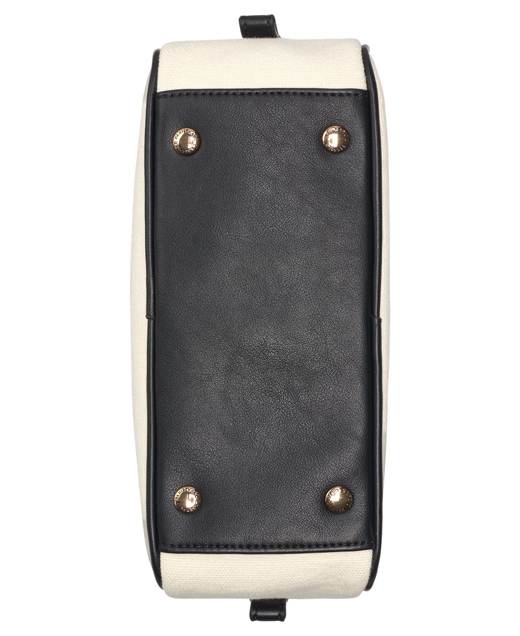 KARL LAGERFELD PARIS Zaylia Canvas Mini Crossbody, Alternate, color, Natural/Black