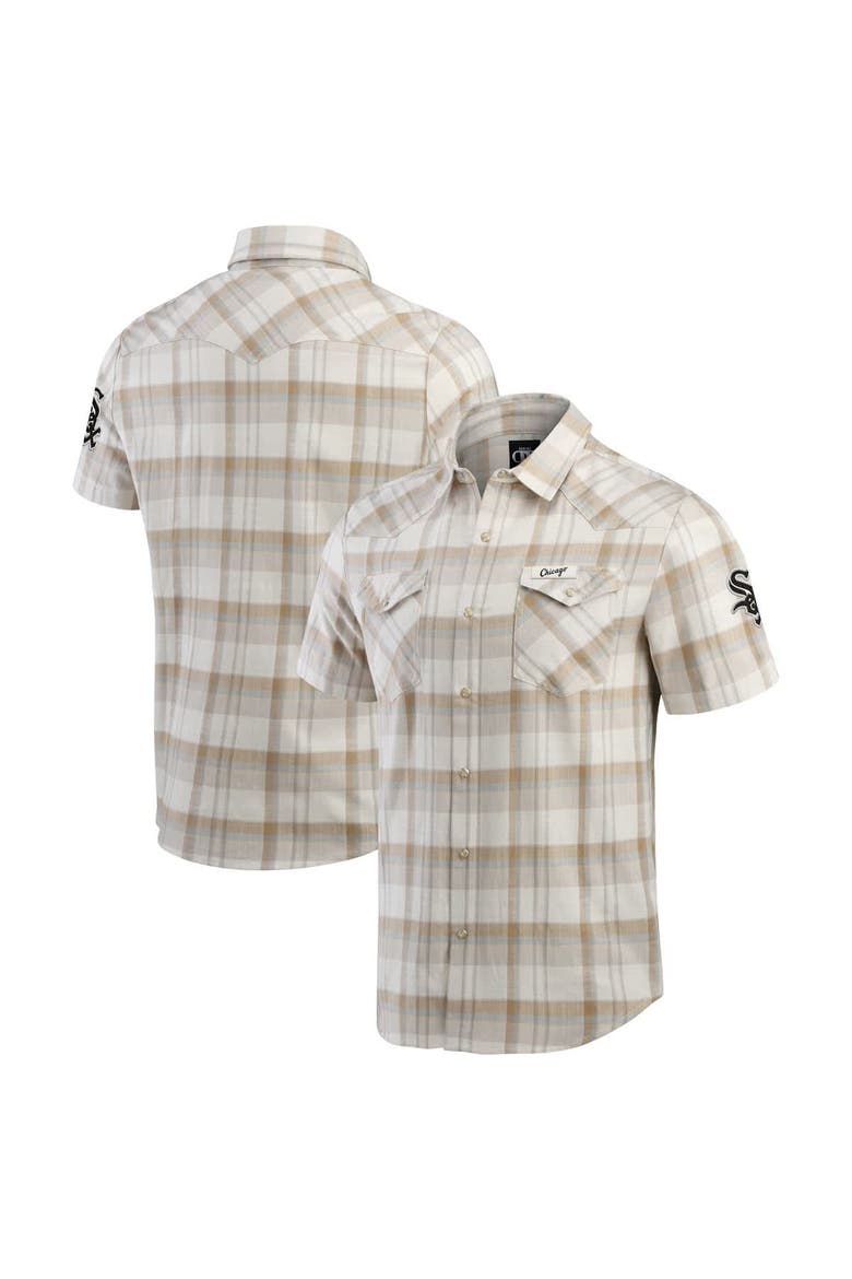 Men's Darius Rucker Collection by Fanatics Gray Chicago White Sox Plaid Full-Snap Shirt, Main, color, Gray