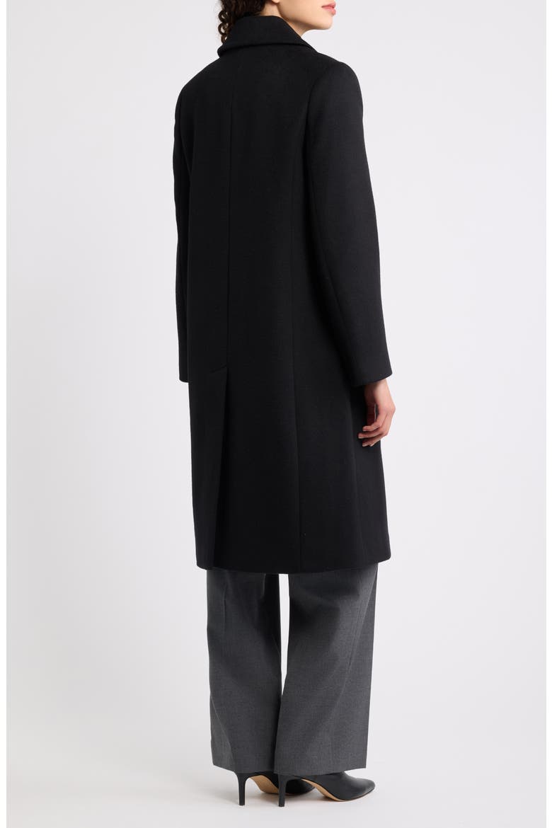 Wool & Cashmere Blend Reefer Coat, Alternate, color, BLACK