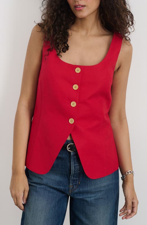 Alex Mill Soho Scoop Vest In Linen Cotton In Crimson