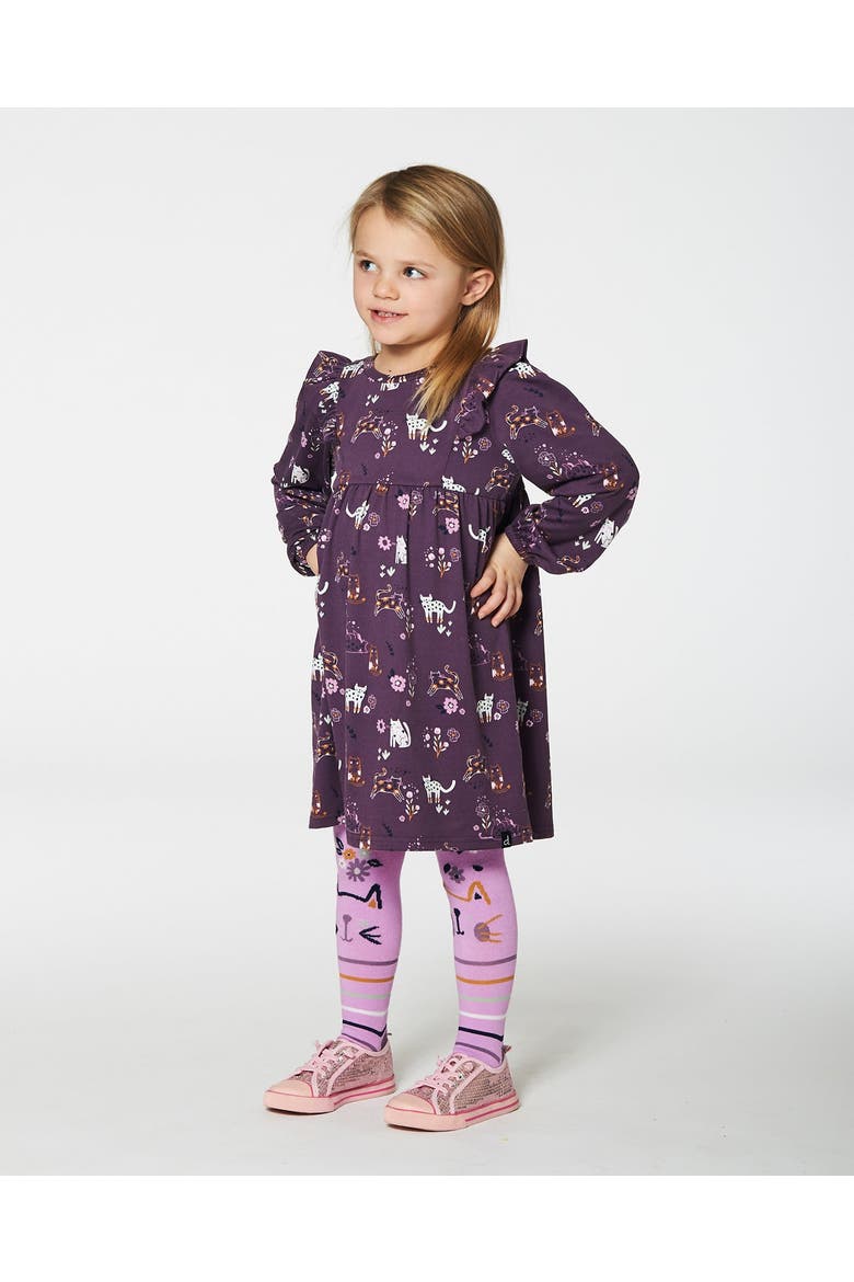 Baby Girl's Jacquard Cat Tights Lilac, Alternate, color, Lavender Herb