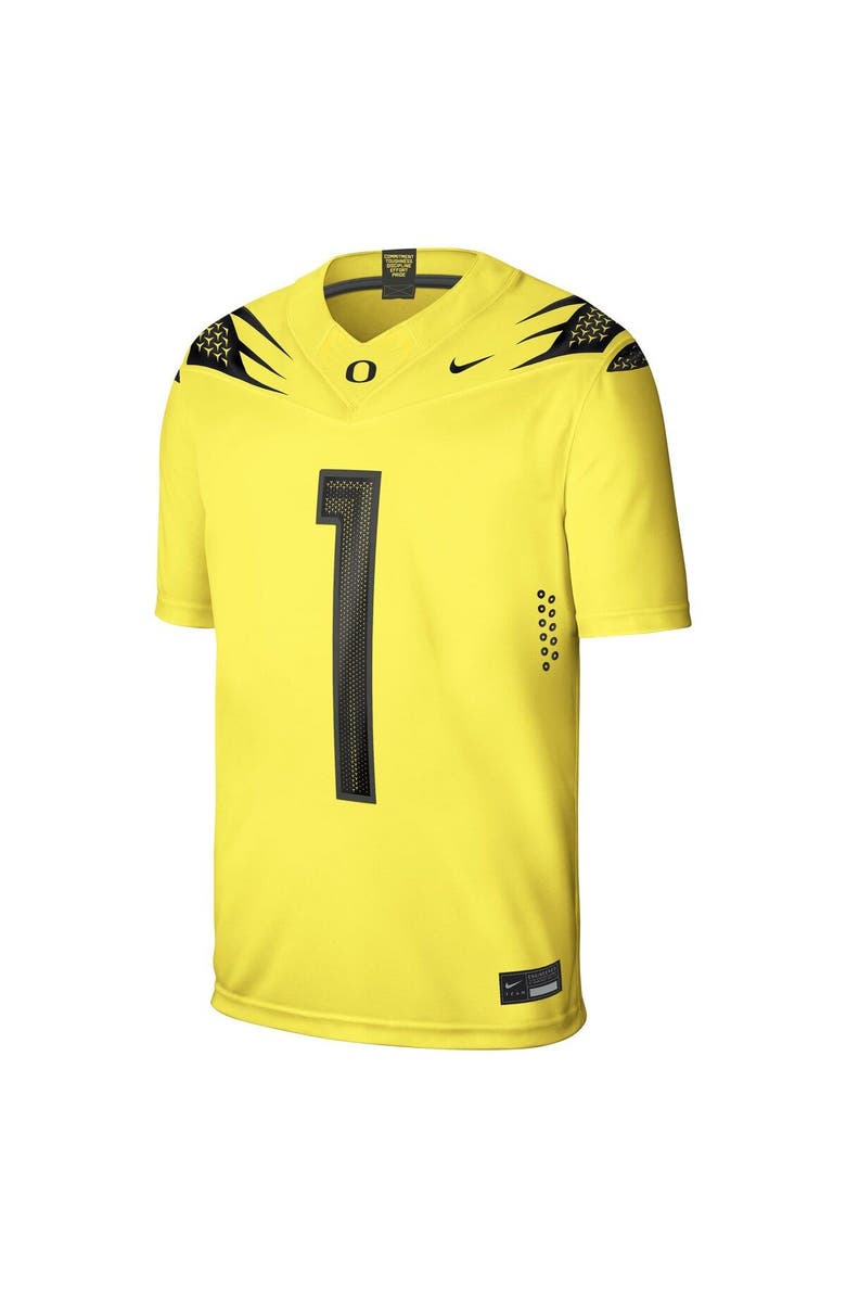 Nike Men's Nike #1 Yellow Oregon Ducks Alternate Game Jersey, Alternate, color, 