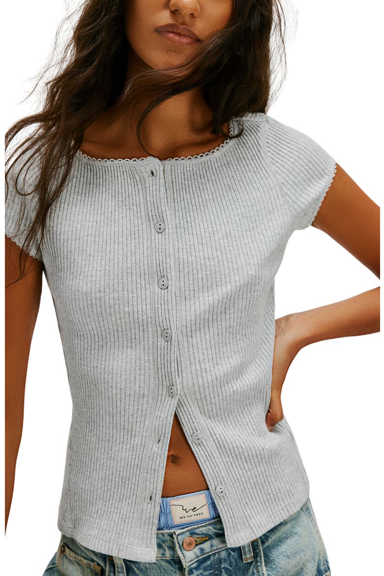 Most Wanted Short Sleeve Cotton Blend Cardigan, Alternate, color, HEATHER GREY