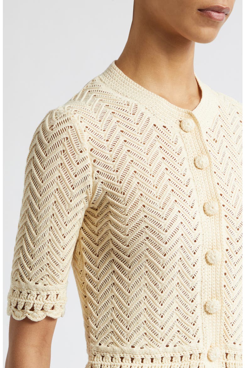 Simon Short Sleeve Cardigan, Alternate, color, BUTTER