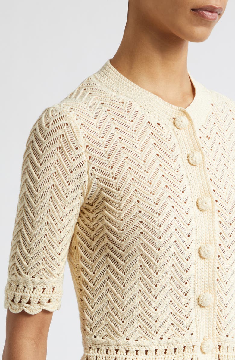 A.L.C. Simon Short Sleeve Cardigan, Alternate, color, Butter