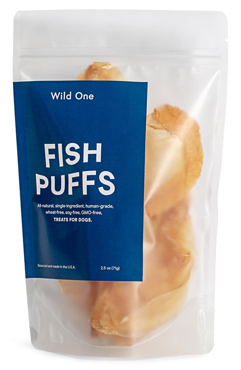 Wild One Fish Puffs Dog Snack, Main, color, 