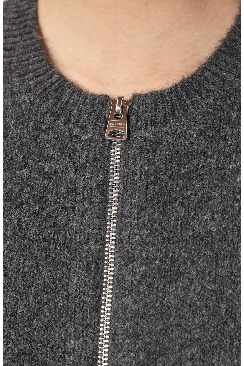 Effie Zip Cardigan, Alternate, color, GREY