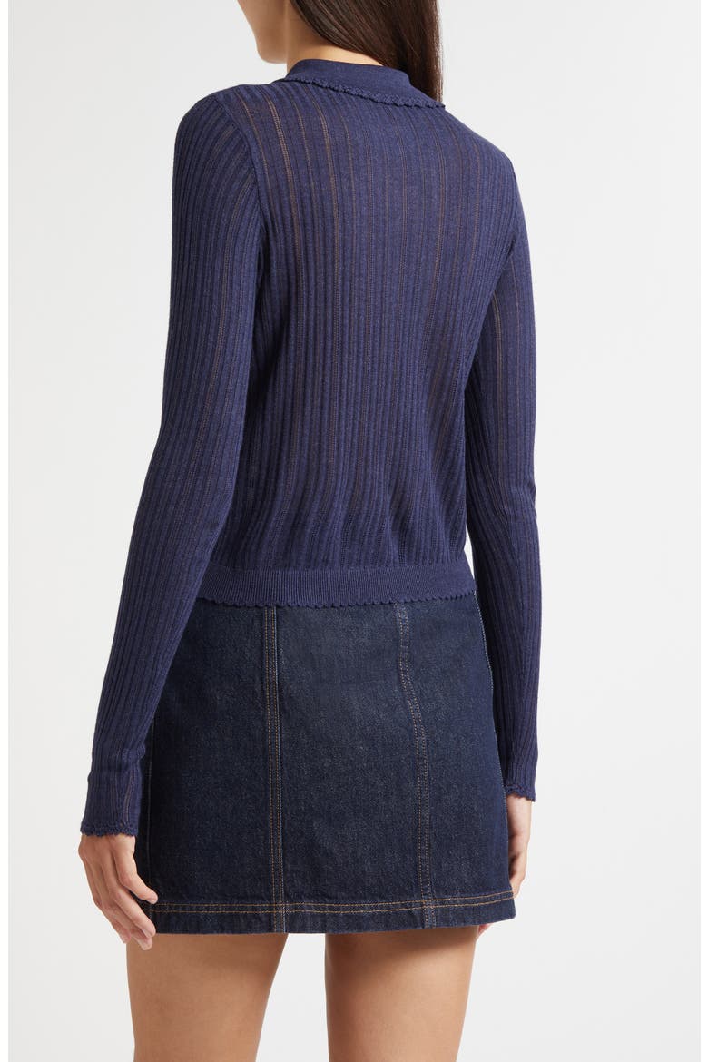 Lottie Pointelle Rib Cardigan, Alternate, color, MIDNIGHT