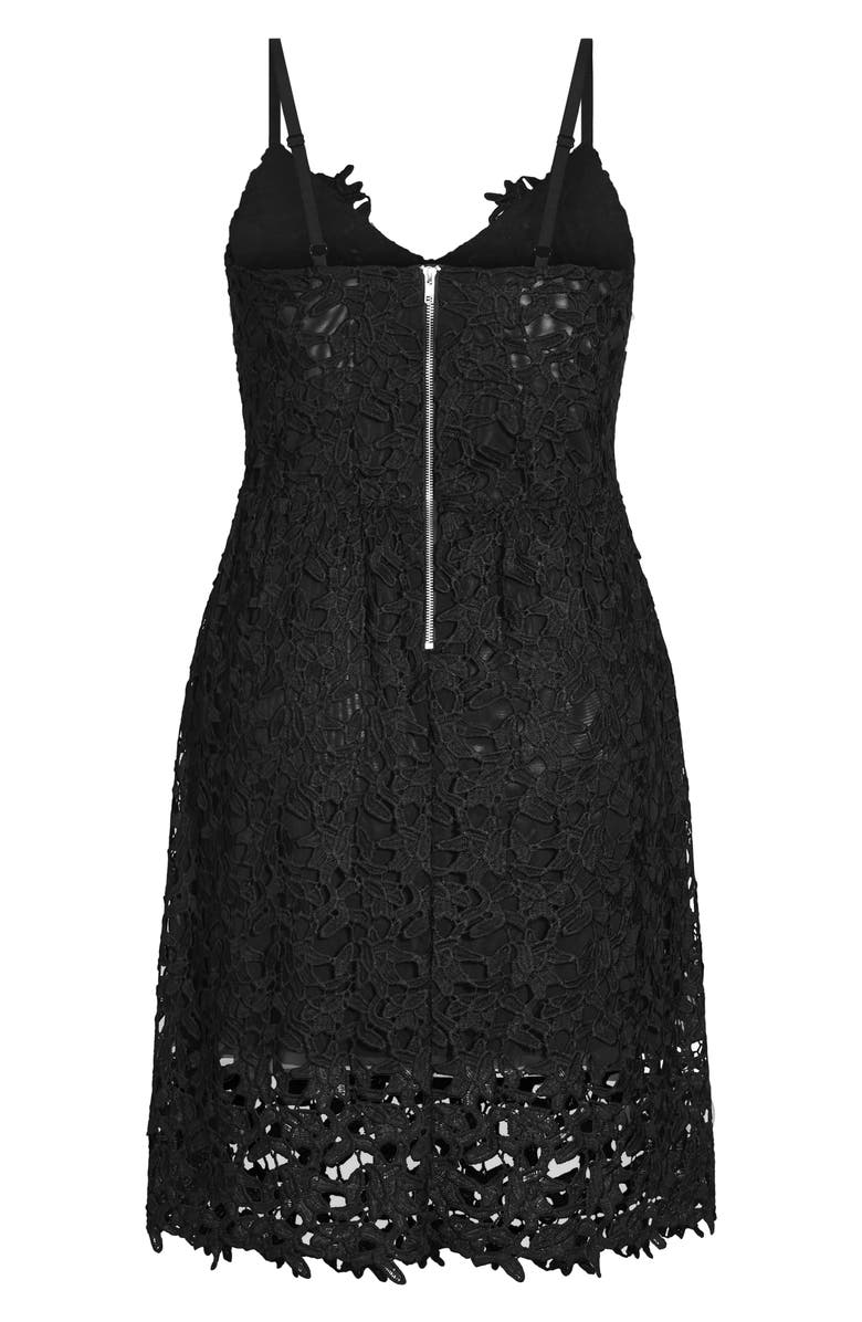 City Chic So Fancy Lace Midi Dress, Alternate, color, Black Black