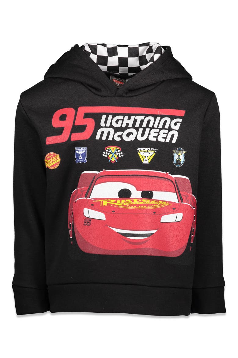Cars Fleece Hoodie, Main, color, McQueen Black
