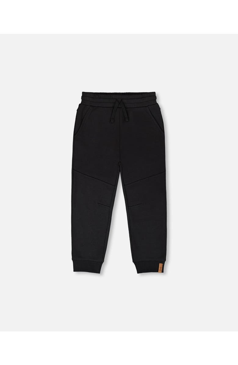 Deux par Deux French Terry Sweatpants with Cross Seams, Main, color, Black