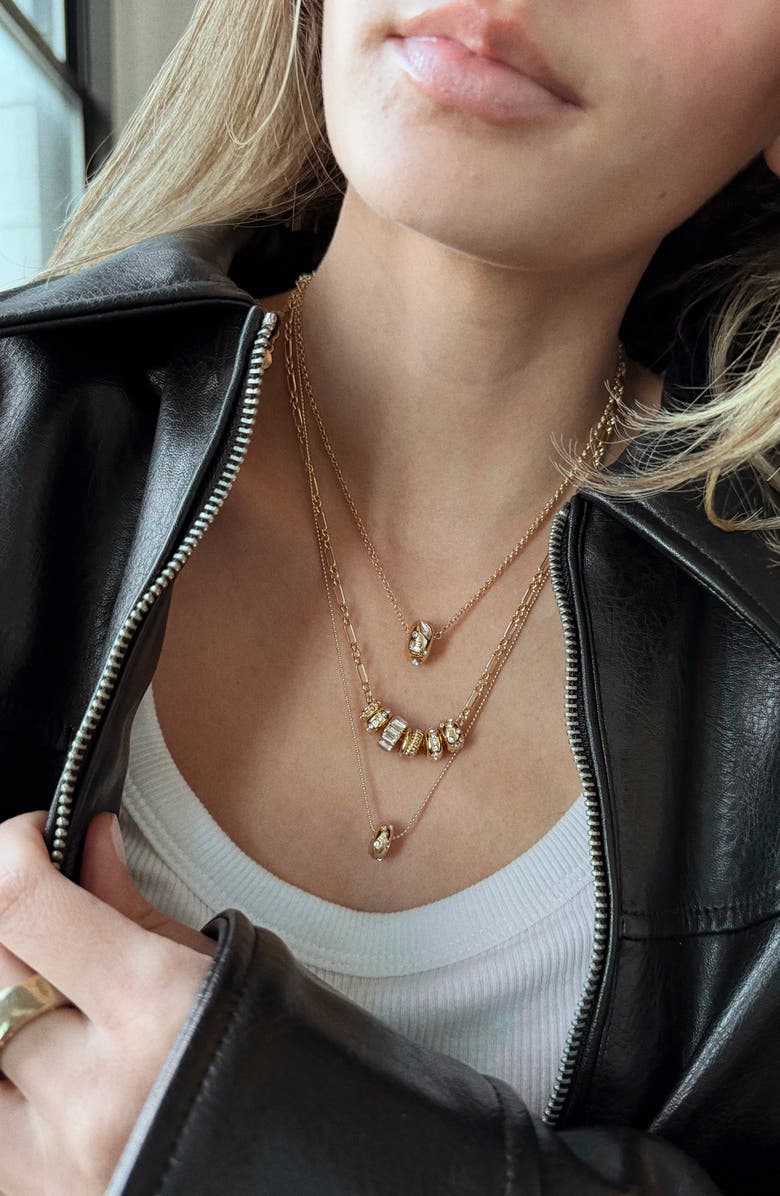 BaubleBar Renee Set of 3 Charm Necklaces, Alternate, color, Gold