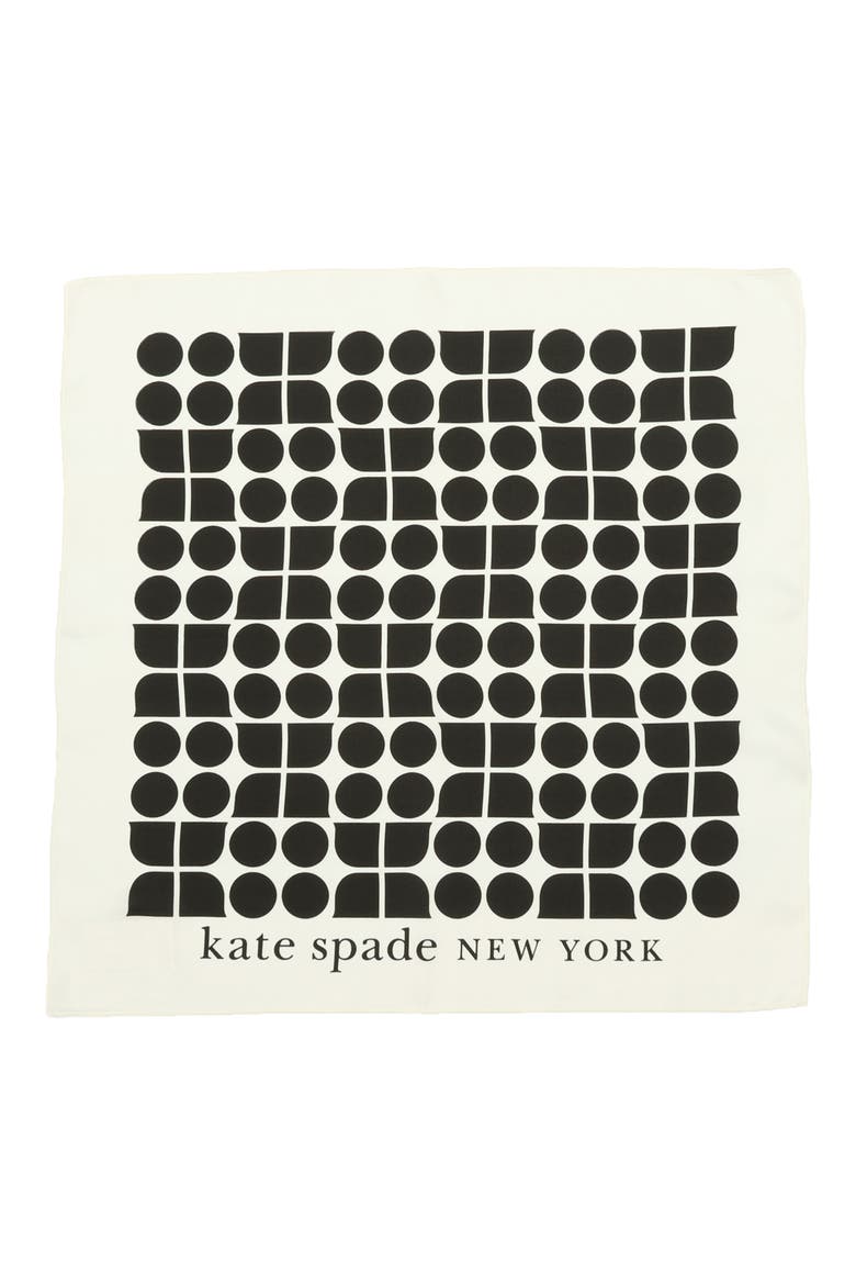 noel silk bandana scarf, Alternate, color, CREAM/ BLACK