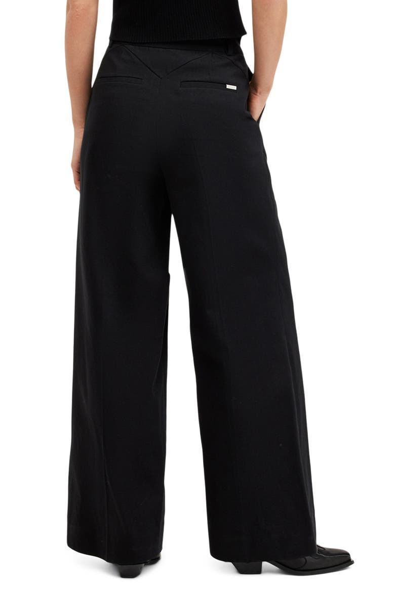 Hally Pleat Front Wide Leg Pants, Alternate, color, BLACK