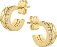Sterling Forever Valencia Braided Huggie Hoop Earrings