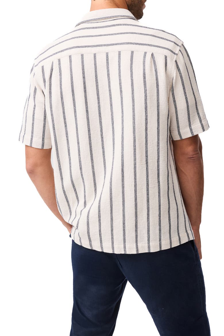 Melford Stripe Short Sleeve Cotton Blend Button-Up Shirt, Alternate, color, INK