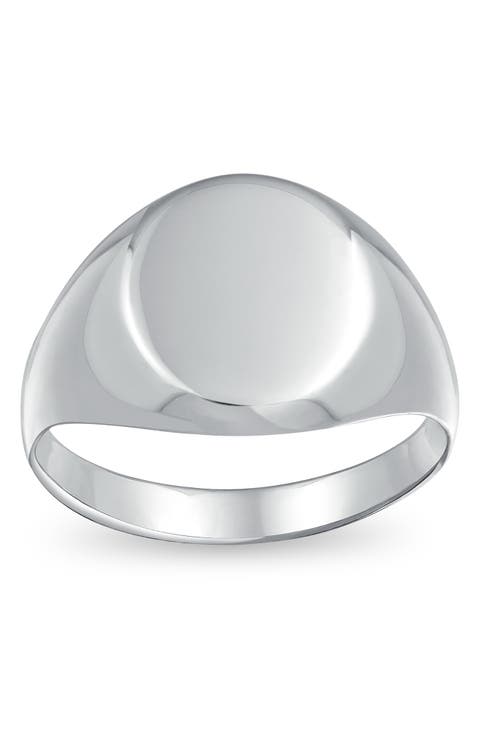 Sterling Silver Simple Monogram Ring