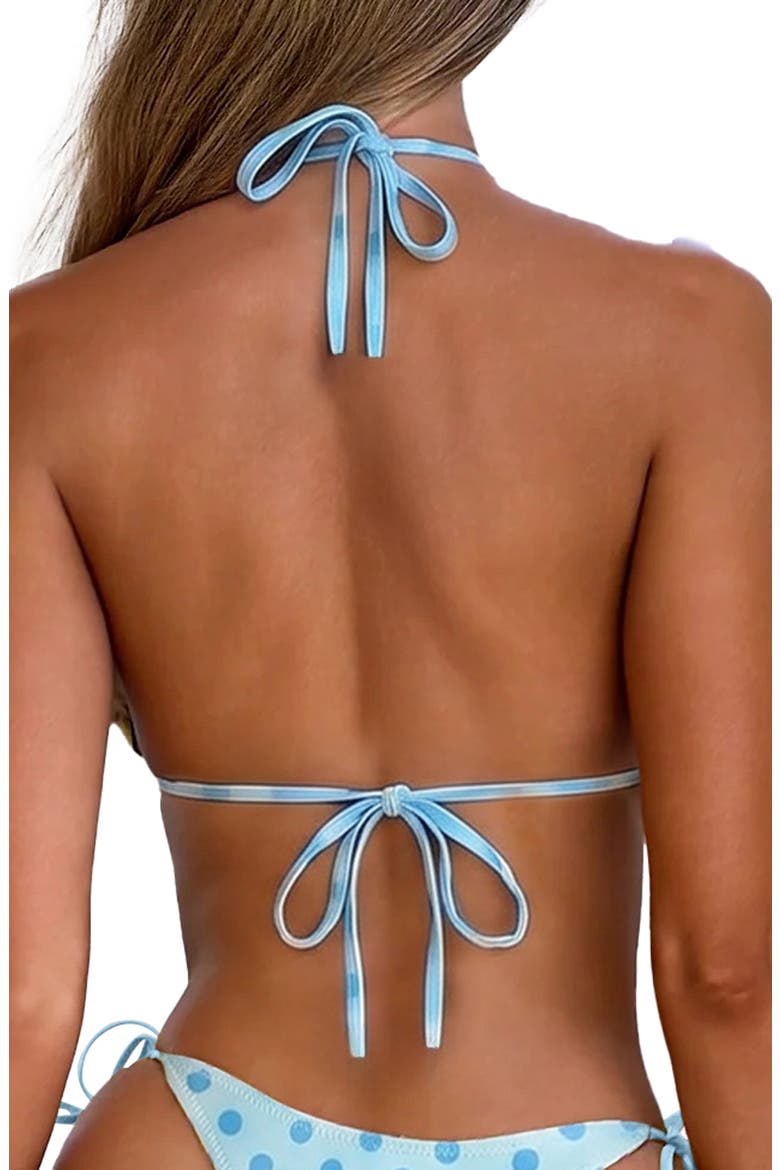Bellamy Polka Dot Triangle Bikini Top, Alternate, color, BLUE DOT