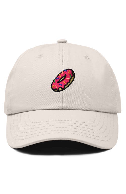 Dalix Donut Embroidered Adjustable Cap In Beige