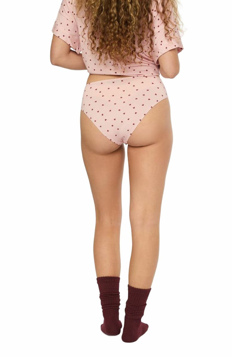 WeWoreWhat High Waisted Bottom, Alternate, color, Blossom/Merlot